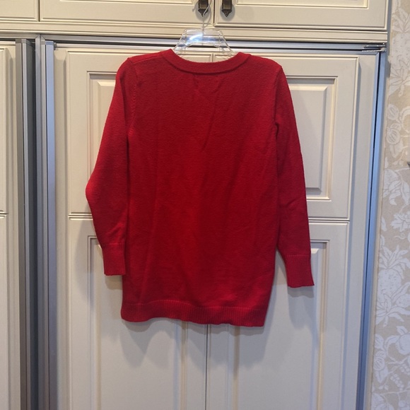 Holiday red Anthropologie sweater, like new - Picture 4 of 5